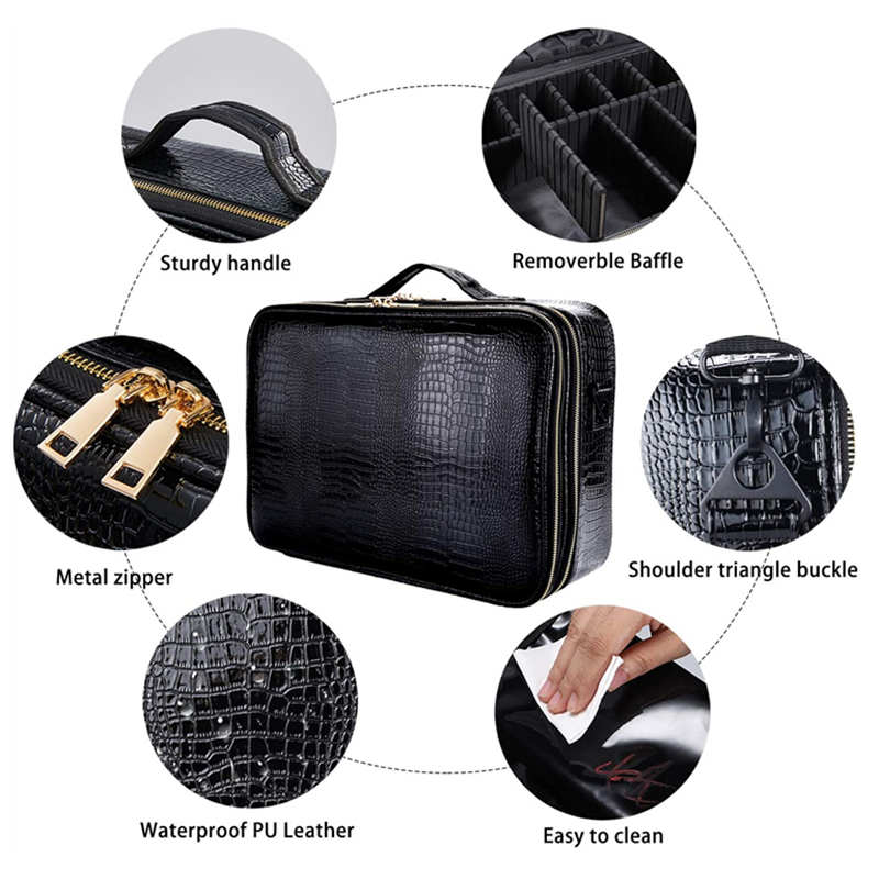 makeup case with adjustable shoulder