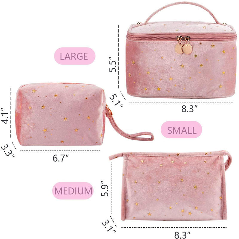 3 piece makeup bag set