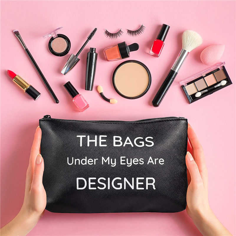 Black PU Leather Makeup Bag