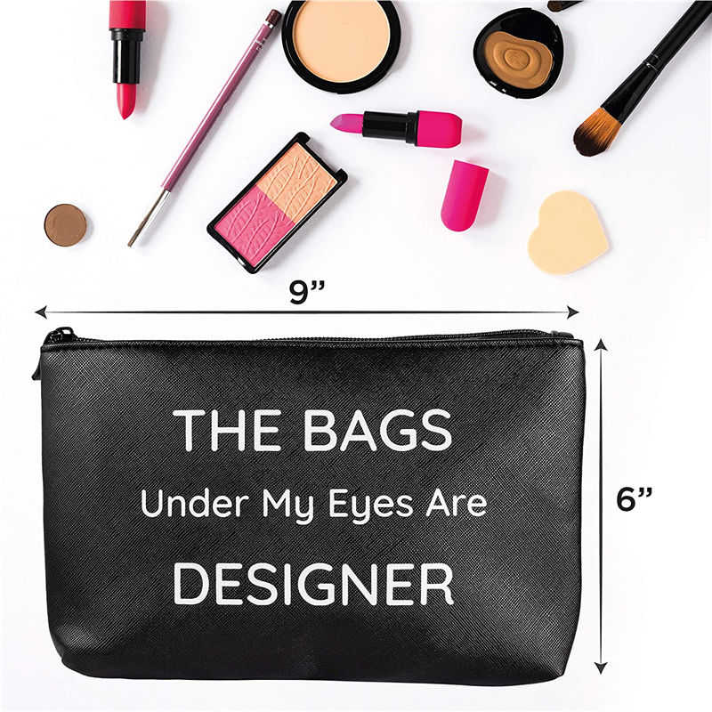 Black PU Leather Makeup Bag