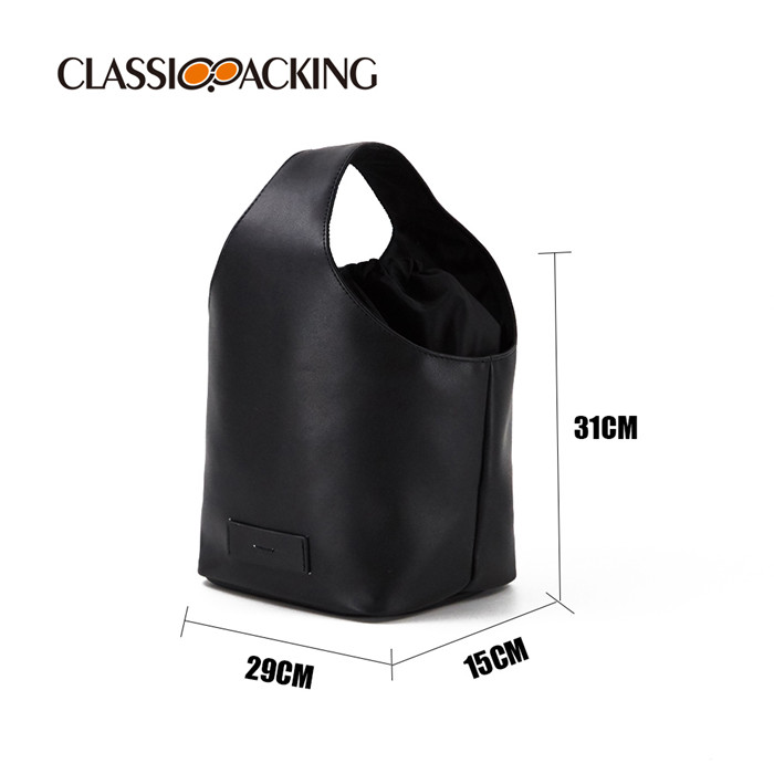 Bucket drawstring bag with handle