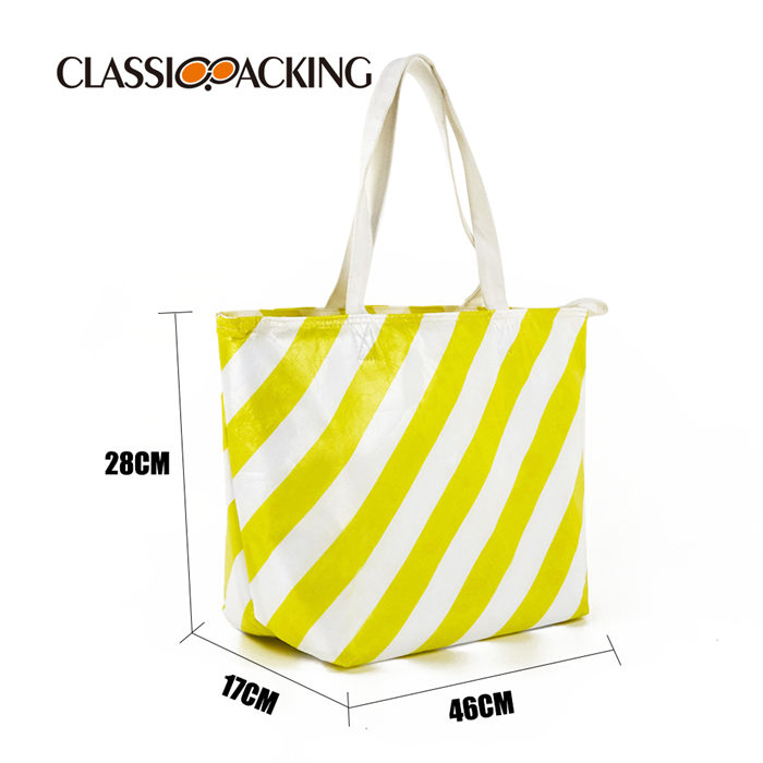 Yellow Stripe Shopping Bag