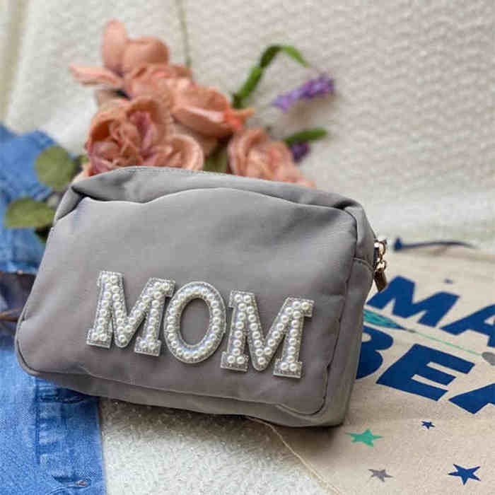 Trendy Letter Embroidery Toiletry Bag