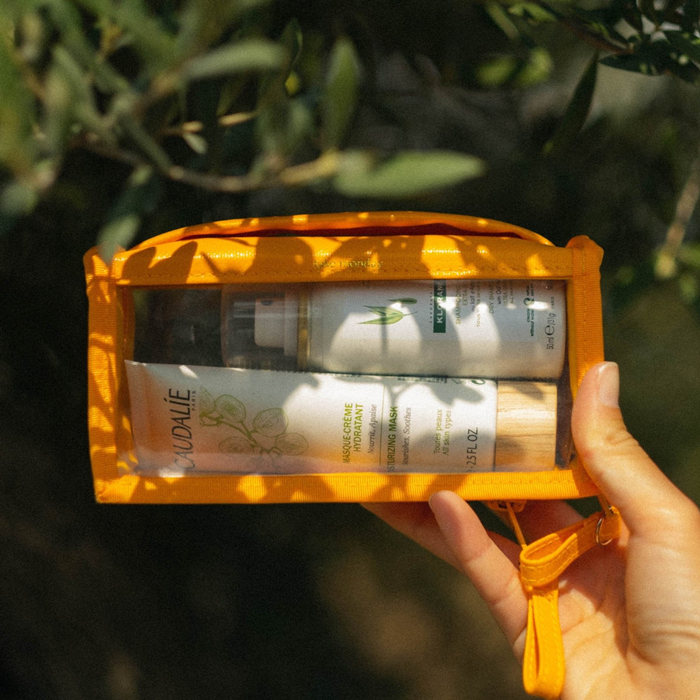 Small transparent cosmetic storage bag