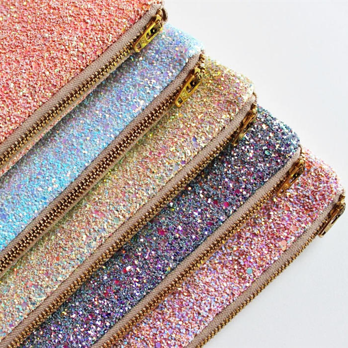 Pink Iridescent Glitter Makeup Bag