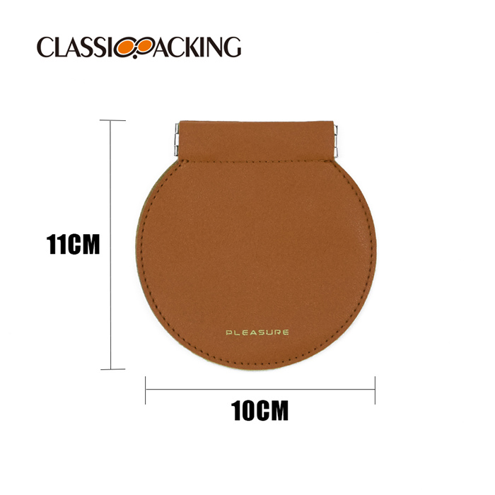 Round Leather Squeeze Coin Purse