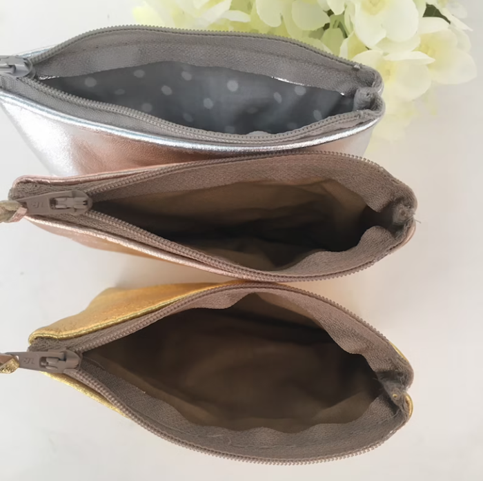 Metallic Leather Coin Pouch