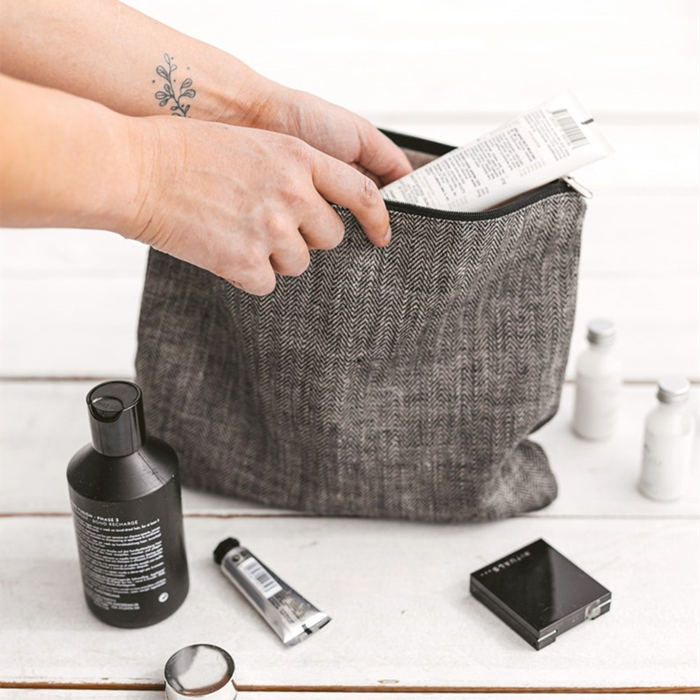 Eco friendly Linen Toiletry Bag