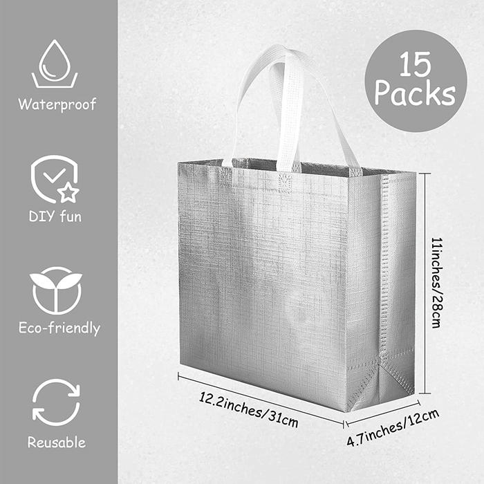 Sliver non woven shopping bags wholesale